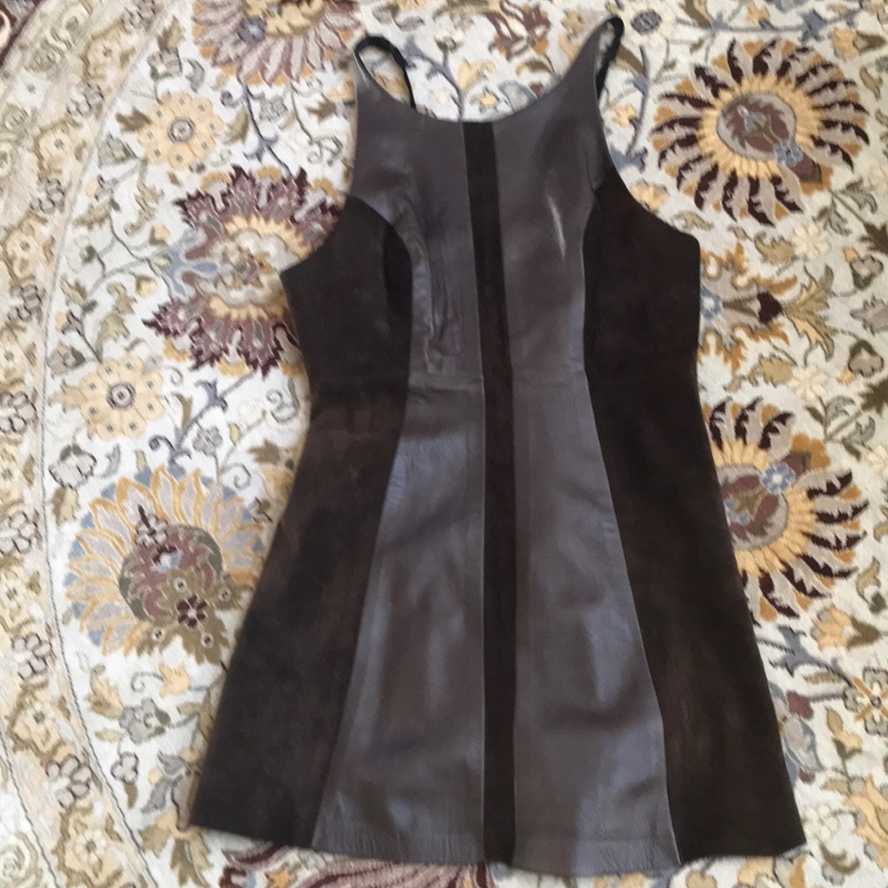 Cute leather mini dress